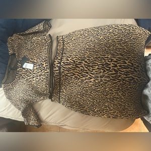 Animal print two piece BCBG skirt set